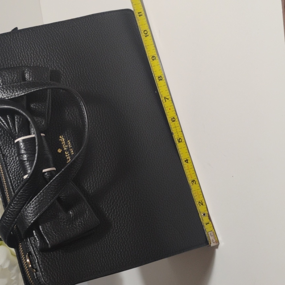NWOT kate spade Black Pebbled Leather Bow Top-Handle Crossbody Bag - Picture 11 of 13